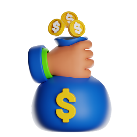 Hand Holding Dollar  3D Icon