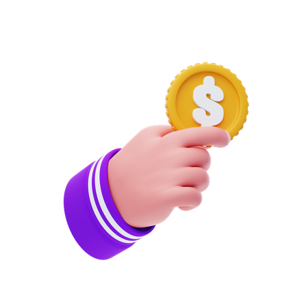 Hand Holding Dollar  3D Icon