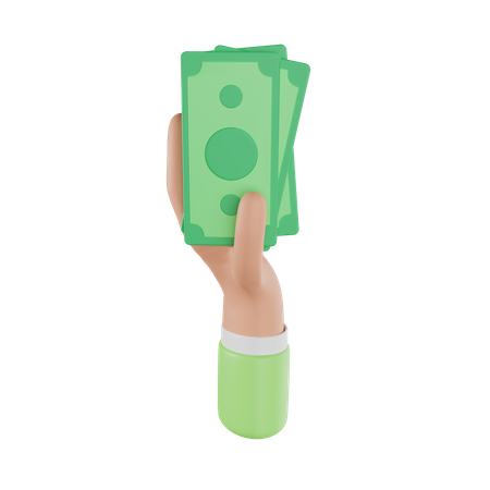 Hand Holding Dollar 3D Icon