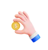 Hand Holding Dollar Coin