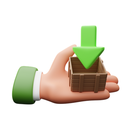 Hand holding download  3D Icon