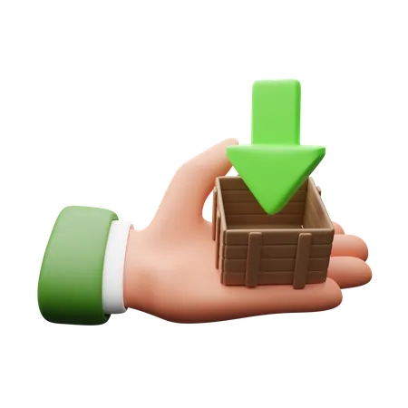 Hand holding download  3D Icon