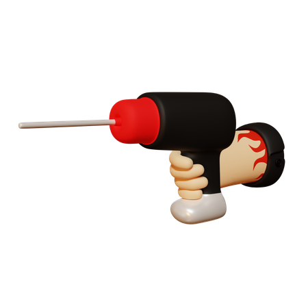 Hand holding drill machine  3D Icon