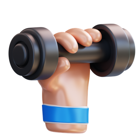 Hand Holding Dumbbell  3D Icon