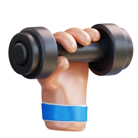 Hand Holding Dumbbell  3D Icon