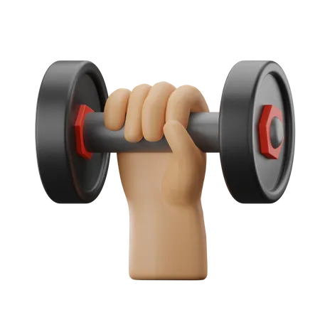 Hand Holding Dumbbell  3D Icon