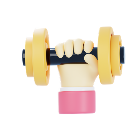 Hand Holding Dumbbell  3D Icon