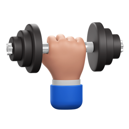 Hand Holding Dumbbell  3D Icon