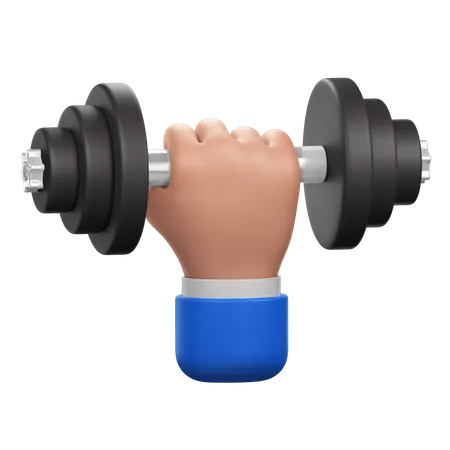 Hand Holding Dumbbell  3D Icon