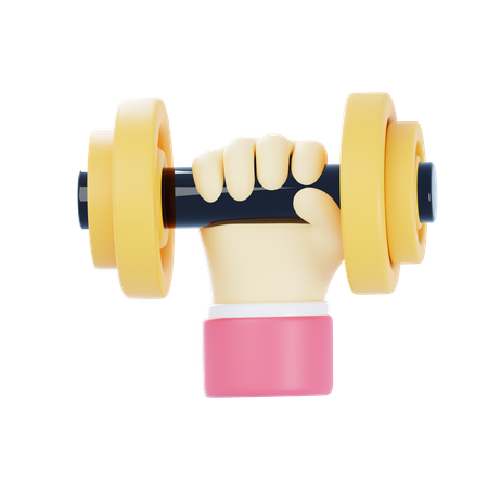 Hand Holding Dumbbell  3D Icon