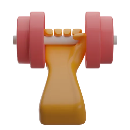 Hand Holding Dumbell  3D Illustration