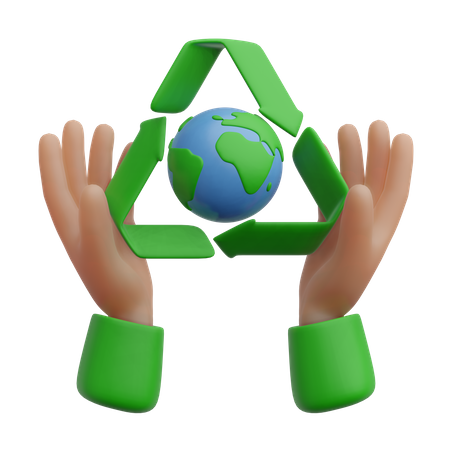 Hand Holding Earth  3D Icon