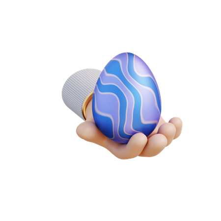 Hand Holding Easter Egg  3D Icon
