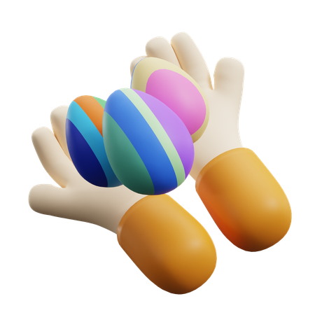 Hand Holding Eggs  3D Icon