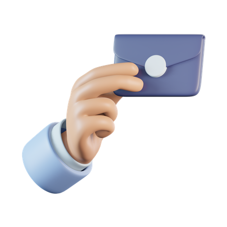 Hand Holding Envelope  3D Icon