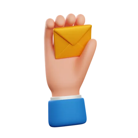 Hand holding envelope  3D Icon