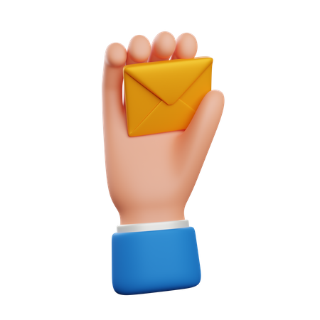 Hand holding envelope  3D Icon