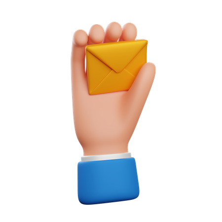 Hand holding envelope  3D Icon