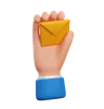 Hand holding envelope