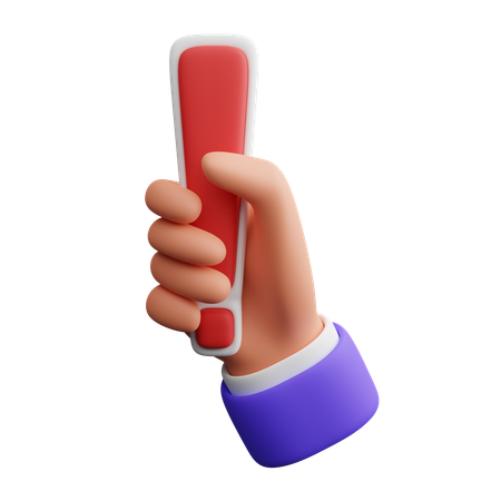 Hand holding exclamation mark  3D Icon