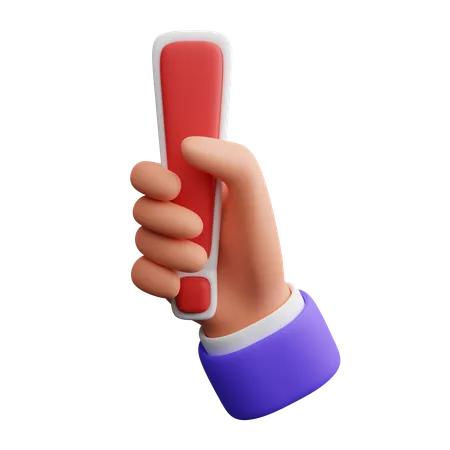 Hand holding exclamation mark  3D Icon