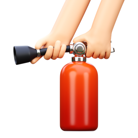 Hand Holding Extinguish Fire  3D Icon
