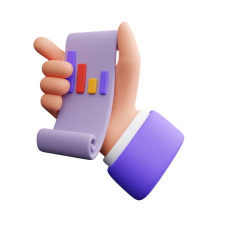 Hand holding Finance report  3D Icon