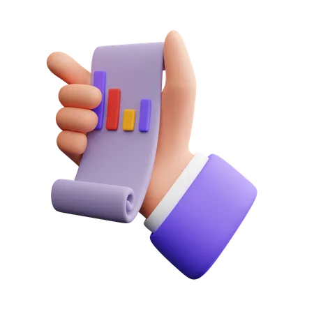 Hand holding Finance report  3D Icon