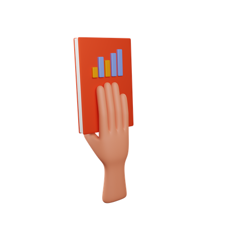 Hand Holding Financial Book  3D Icon