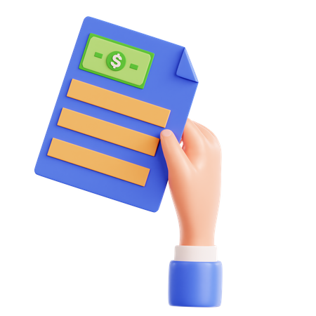 Hand Holding Financial Report  3D Icon