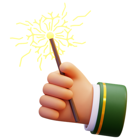 손을 잡고 불꽃놀이  3D Icon