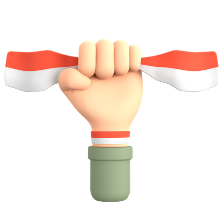 Hand Holding Flag  3D Icon
