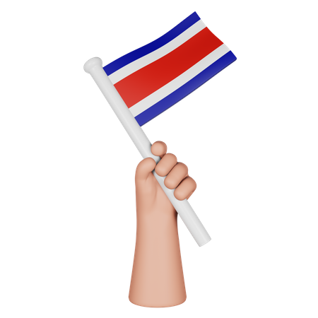 Hand Holding Flag Of Costa Rica  3D Icon