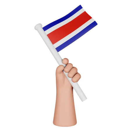 Hand Holding Flag Of Costa Rica  3D Icon