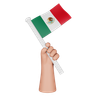 3d hand holding flag of mexico emoji
