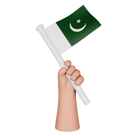 Hand Holding Flag Of Pakistan  3D Icon