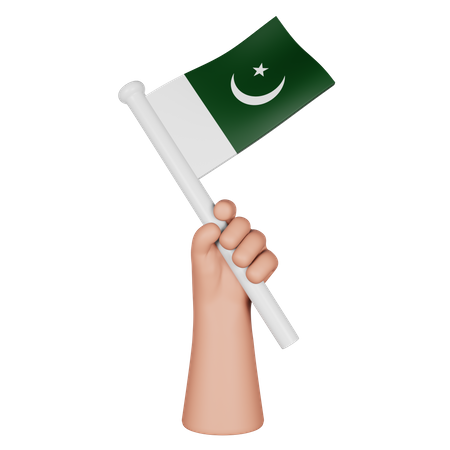 Hand Holding Flag Of Pakistan  3D Icon