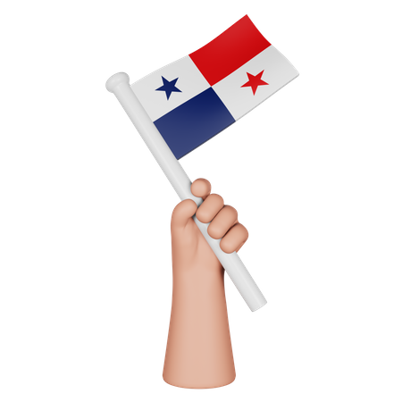 Hand Holding Flag Of Panama 3D Icon