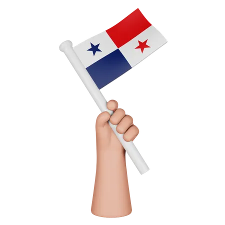 Hand Holding Flag Of Panama 3D Icon