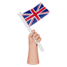 hand holding flag of united kindom 3d logo