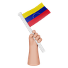 hand holding flag of venezuela 3d illustration