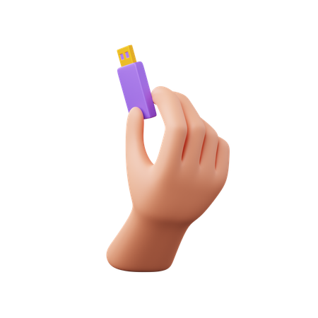 Hand Holding Flashdisk  3D Icon