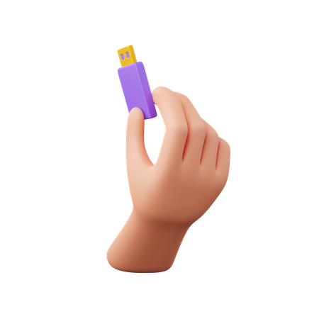 Hand Holding Flashdisk  3D Icon