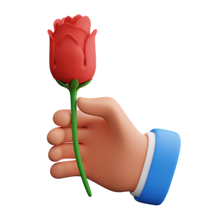 Hand Holding Flower  3D Icon