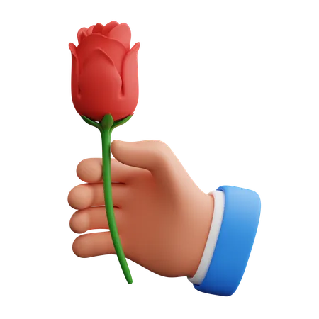 Hand Holding Flower  3D Icon