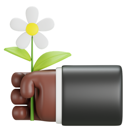 Hand Holding Flower  3D Icon