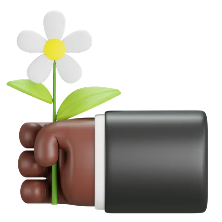Hand Holding Flower  3D Icon