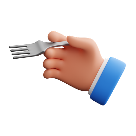 Hand holding Fork  3D Icon