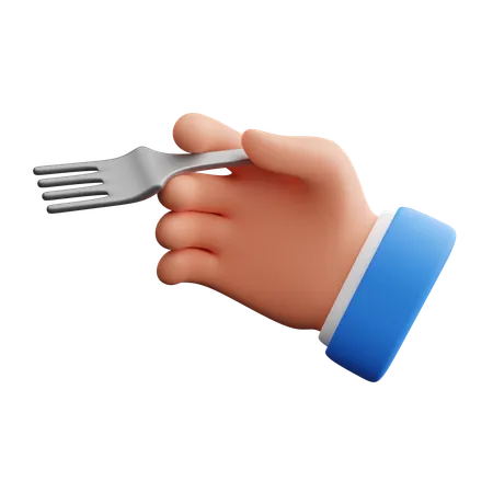 Hand holding Fork  3D Icon