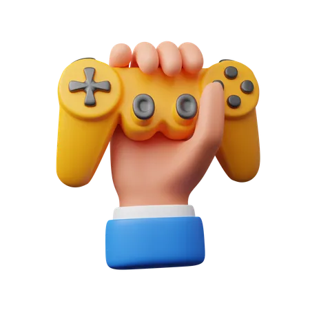 Hand Holding Game Controller  3D Icon